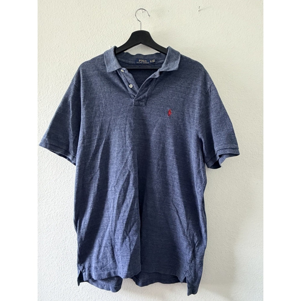 Polo Ralph Lauren Classic Fit Heather Blue Short Sleeve Polo Shirt Men's Size XL